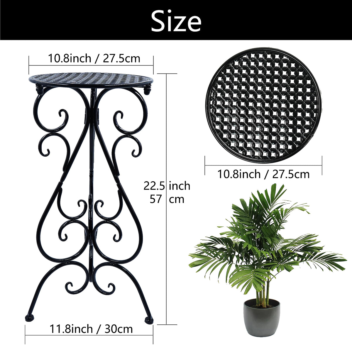NAKUPE plant stand three-legged base provides stable support for corners