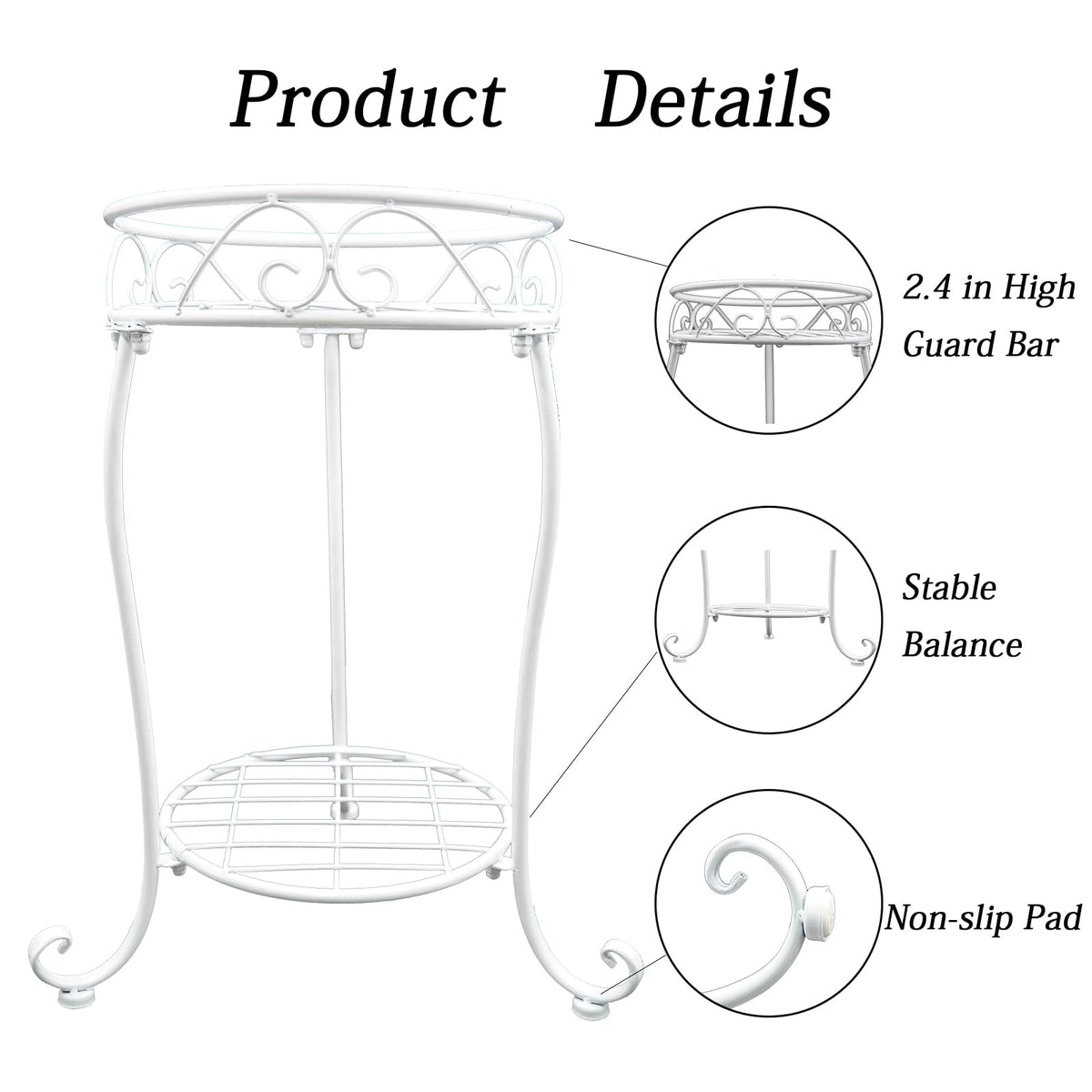 NAKUPE two-tier flower pot shelf for medium to large pots