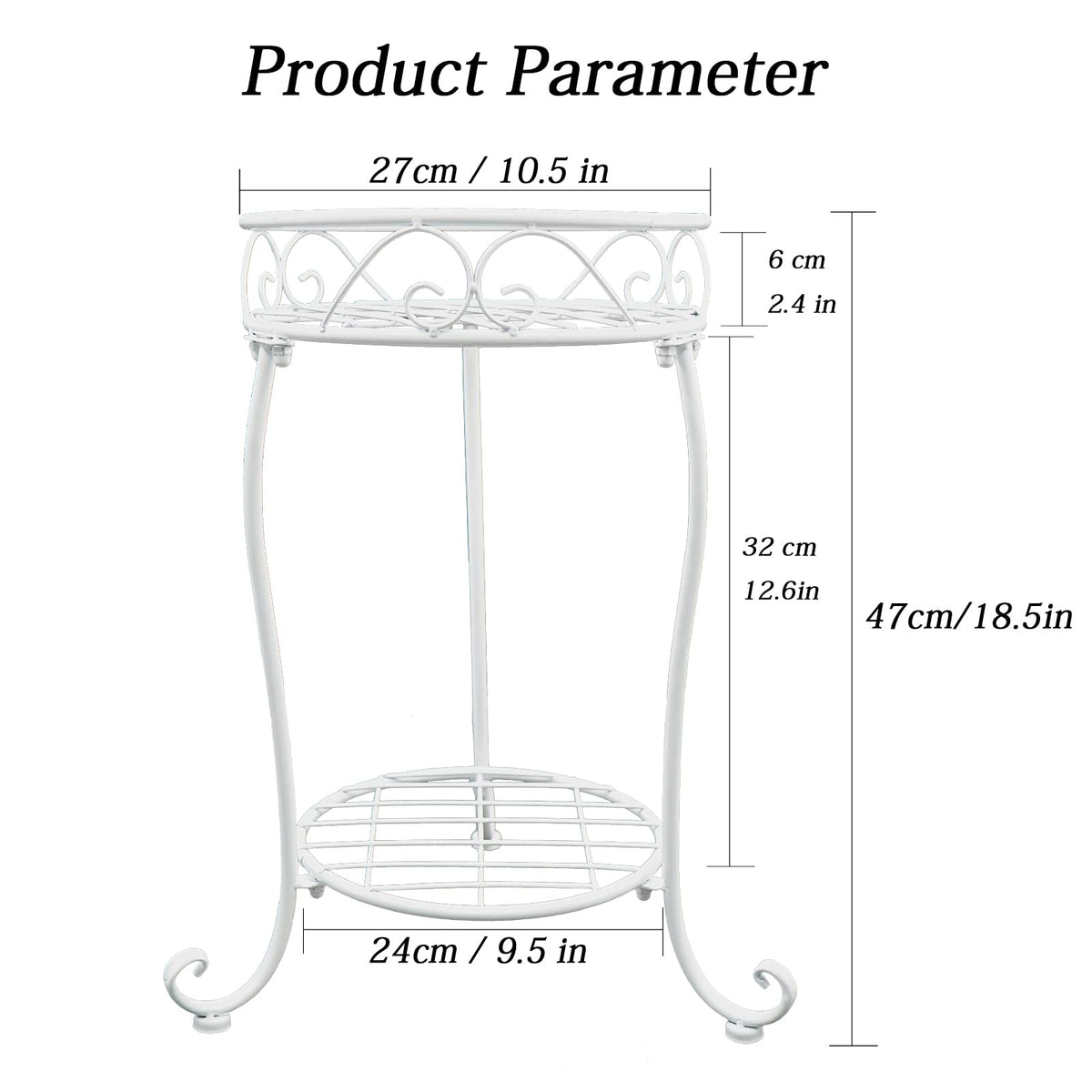 NAKUPE wrought-iron stand with anti-rust black powder-coated finish