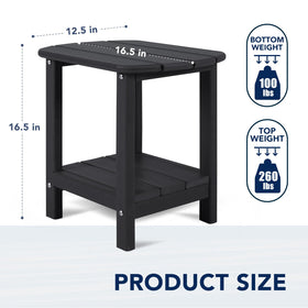 Nalone Adirondack side table two-tier design keeps essentials within reach.