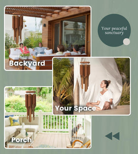 Nalulu bamboo wind chimes with sturdy construction delivering lasting melodies