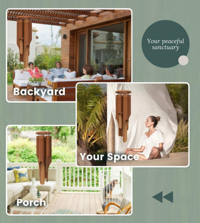 Nalulu Classic wind chimes, handmade details show reinforced bamboo and resilient threading.
