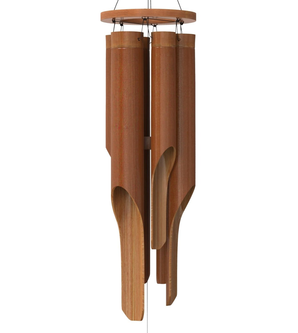 Nalulu Classic bamboo wind chimes, front view, natural craftsmanship for calming outdoor tones.