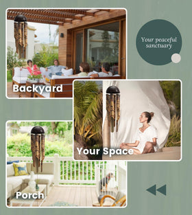 Nalulu rustic bamboo wind chime coconut crown detail adds natural elegance and balance.
