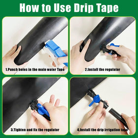Nalwort water efficient drip system helps conserve water in the garden.