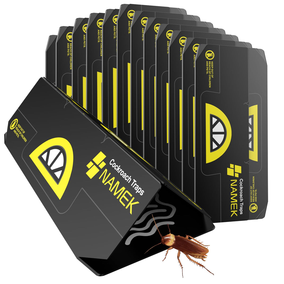NAMEK 20-pack indoor adhesive traps for cockroaches capture pests safely and effectively.