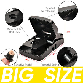 NAMEK Rat Trap 6-Pack side view highlights a large clamp for sensitive triggering.