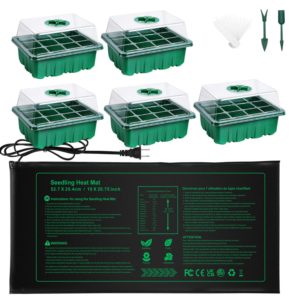 NAMOTEK Plant Heat Mat with 60-cell tray for even germination and steady warmth.