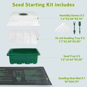 NAMOTEK Seed Germination Tray 60-holes promotes uniform sprouting.