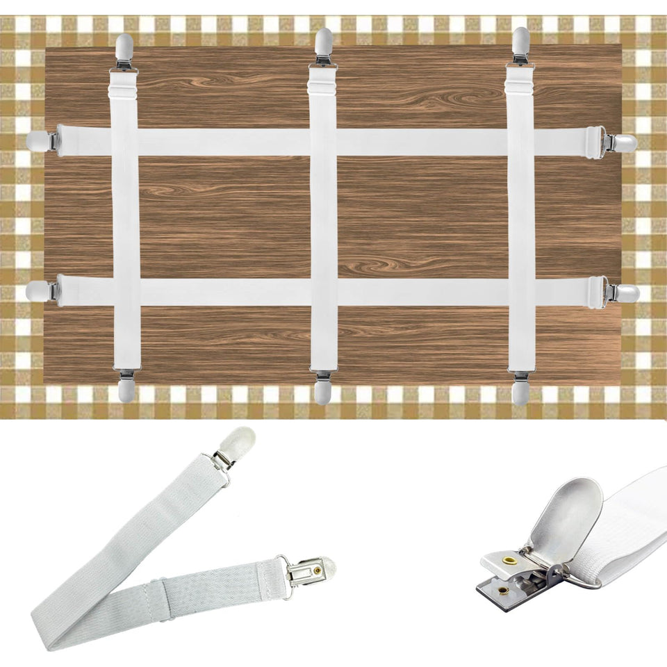 Namubarwa hidden strap clips closeup showing discreet securing action for a tidy tablecloth