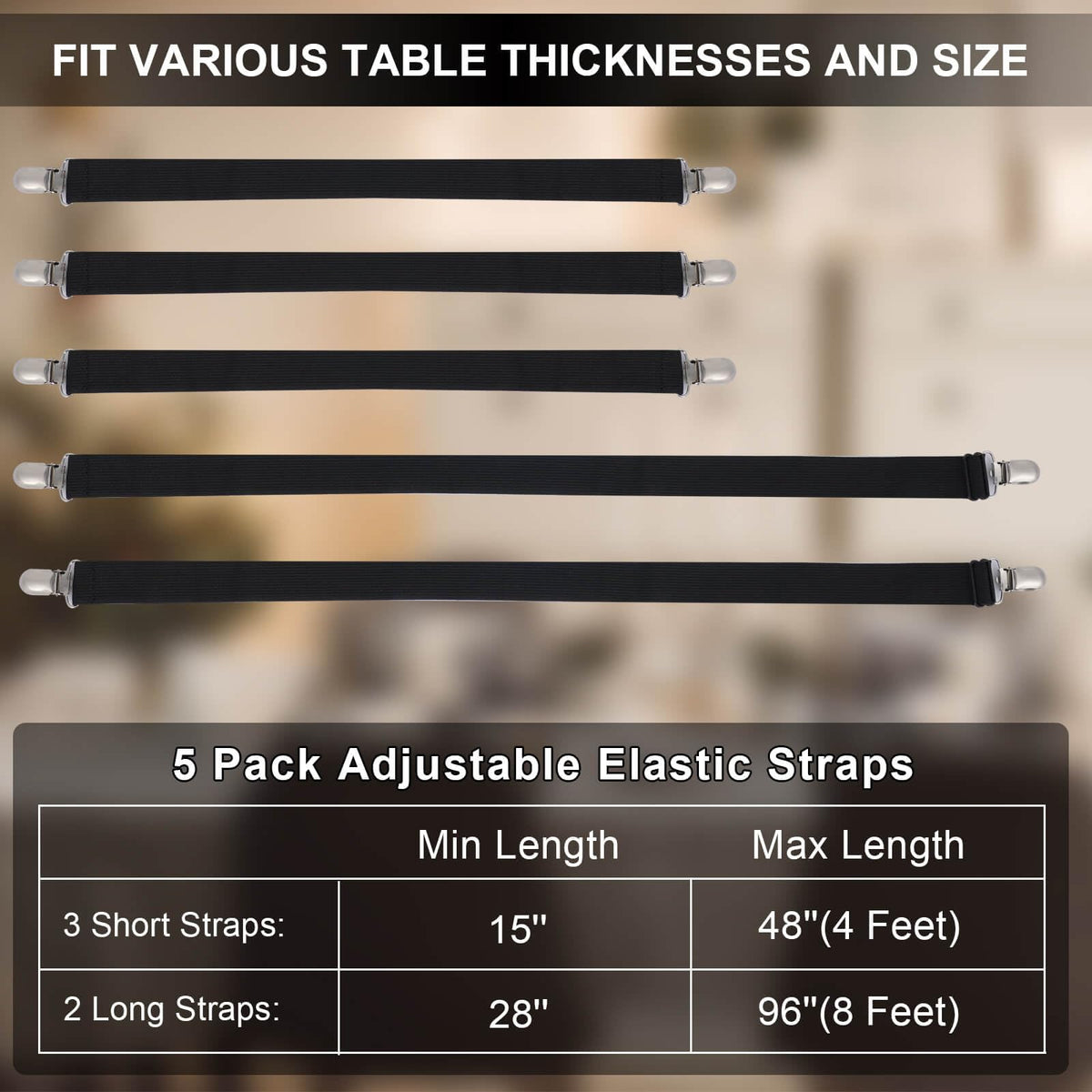 Namubarwa Invisible Strap Tablecloth Clips easy to install beneath the table edge