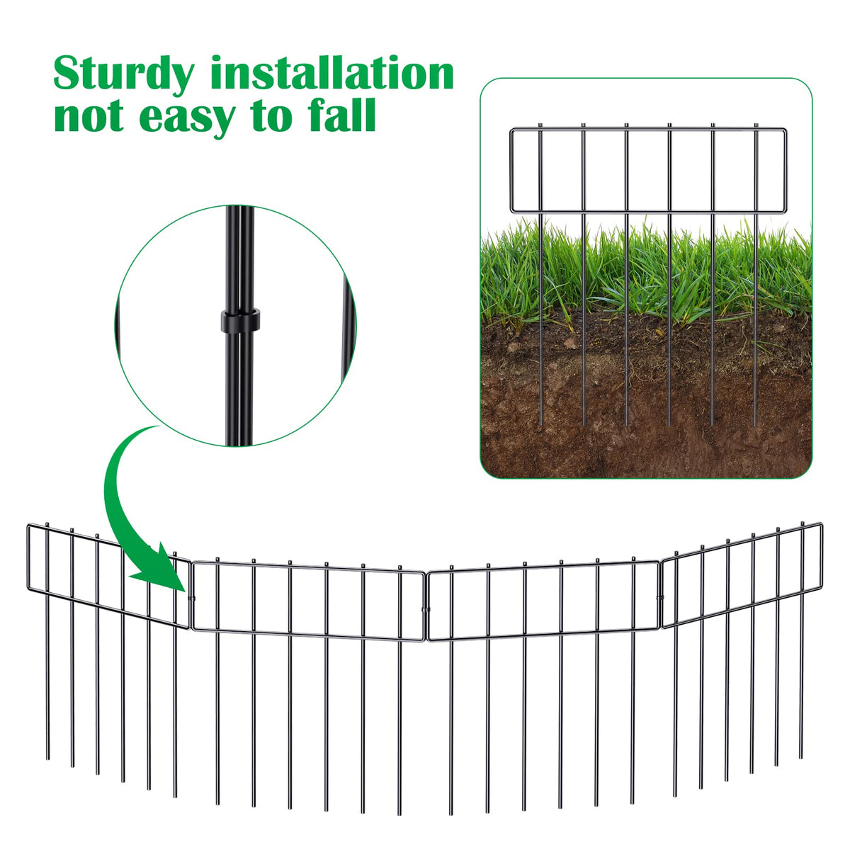 NANANARDOSO easy-installation fence interlock snap allows quick setup