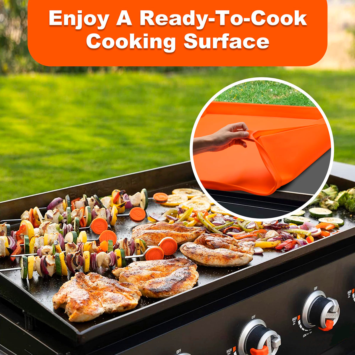 NancyL heat-resistant silicone withstands up to 400°F for easy cleanup.