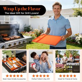 NancyL outdoor kitchen mat helps organize tools and prep space outside.