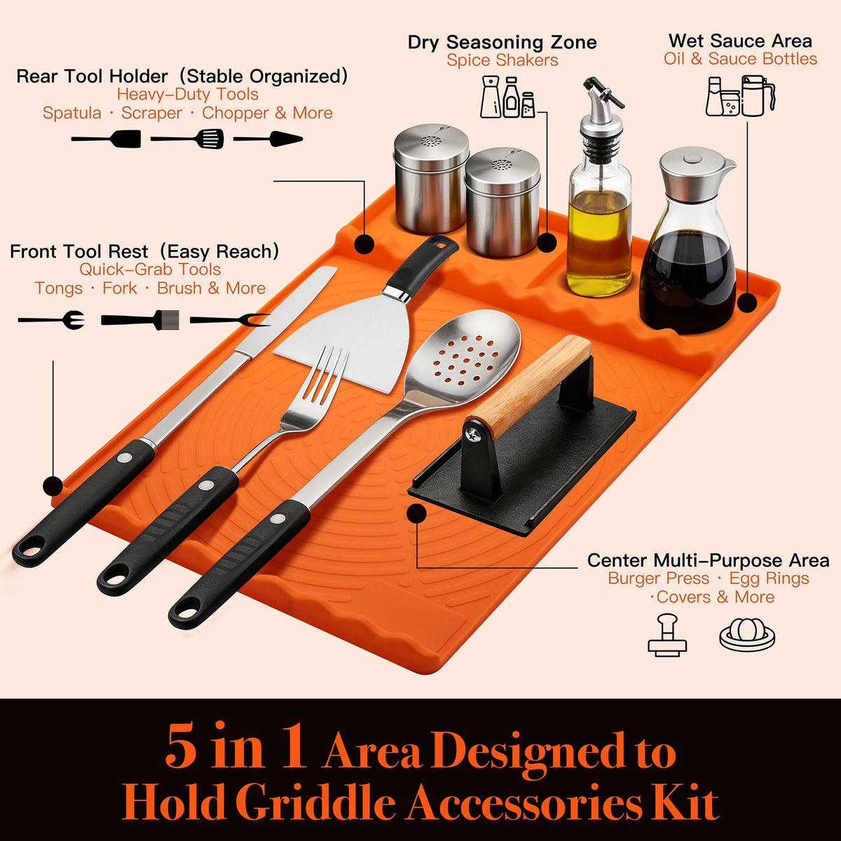 NancyL rear holder accommodates heavy flat-top accessories for stable storage.