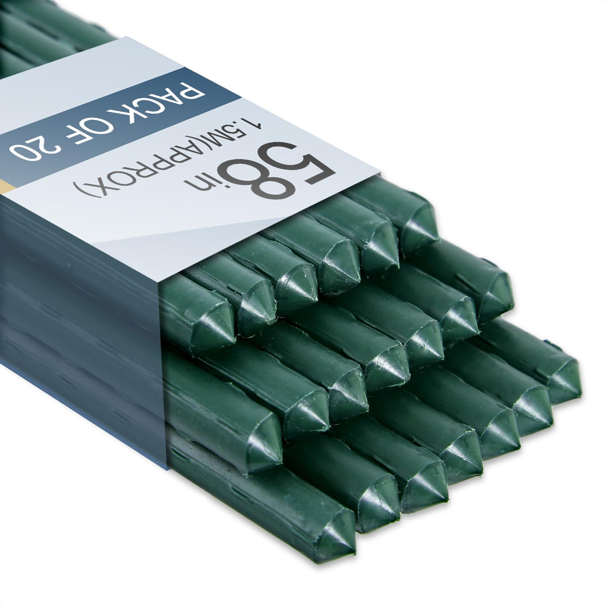 NANOPRETTY 58inch garden stakes pack provides sturdy plant support outdoors.