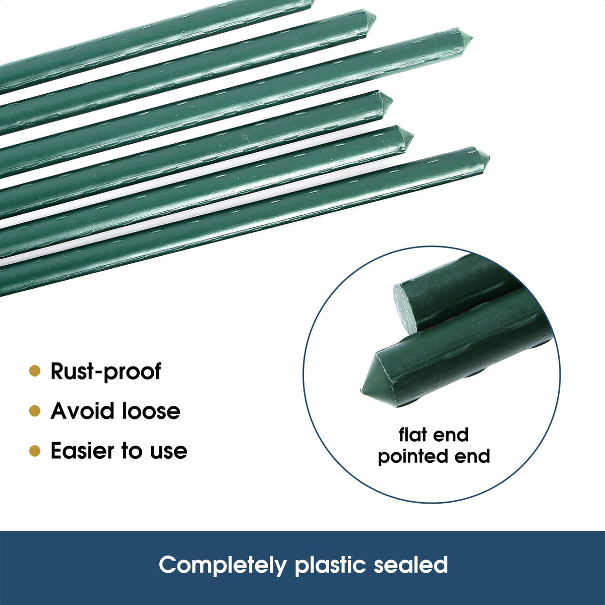 NANOPRETTY pointed-end stake for quick ground insertion