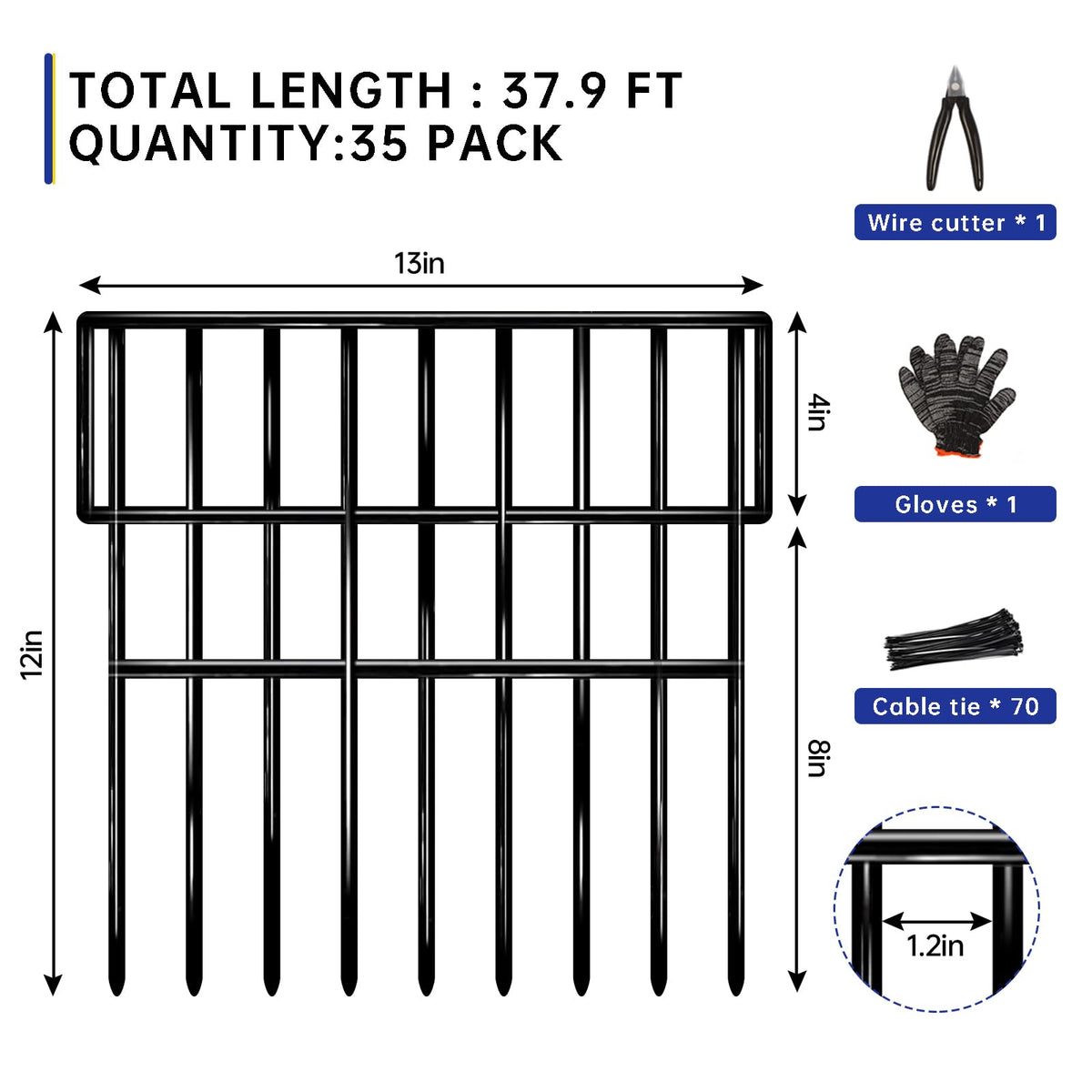 NANYEZH 1.25-inch gap barrier blocks digging.