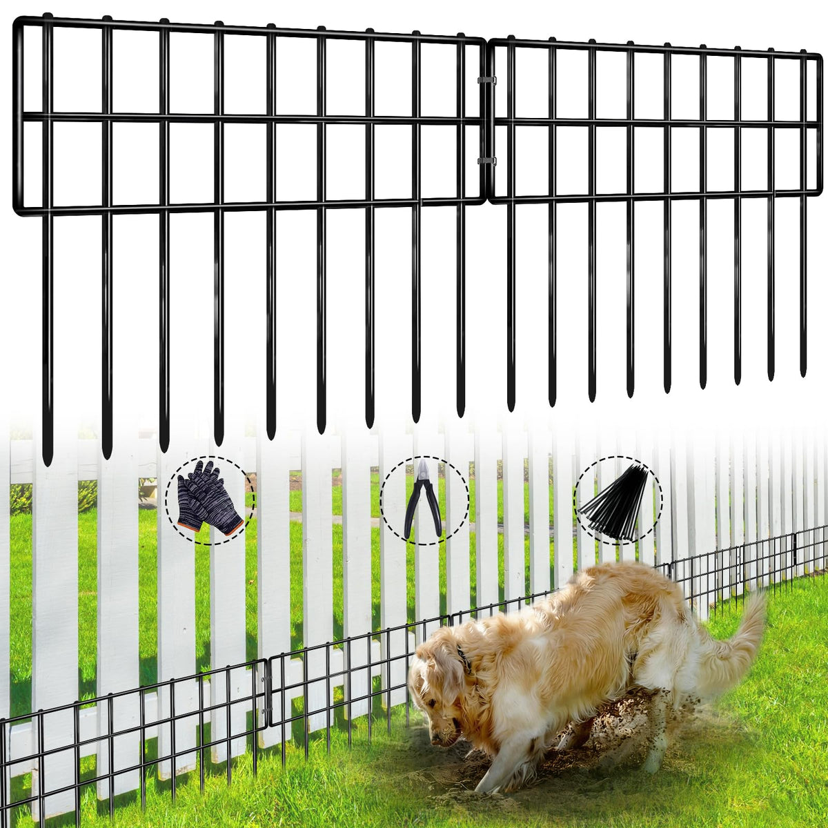 NANYEZH no-dig fence panel securing garden boundary and deterring digging
