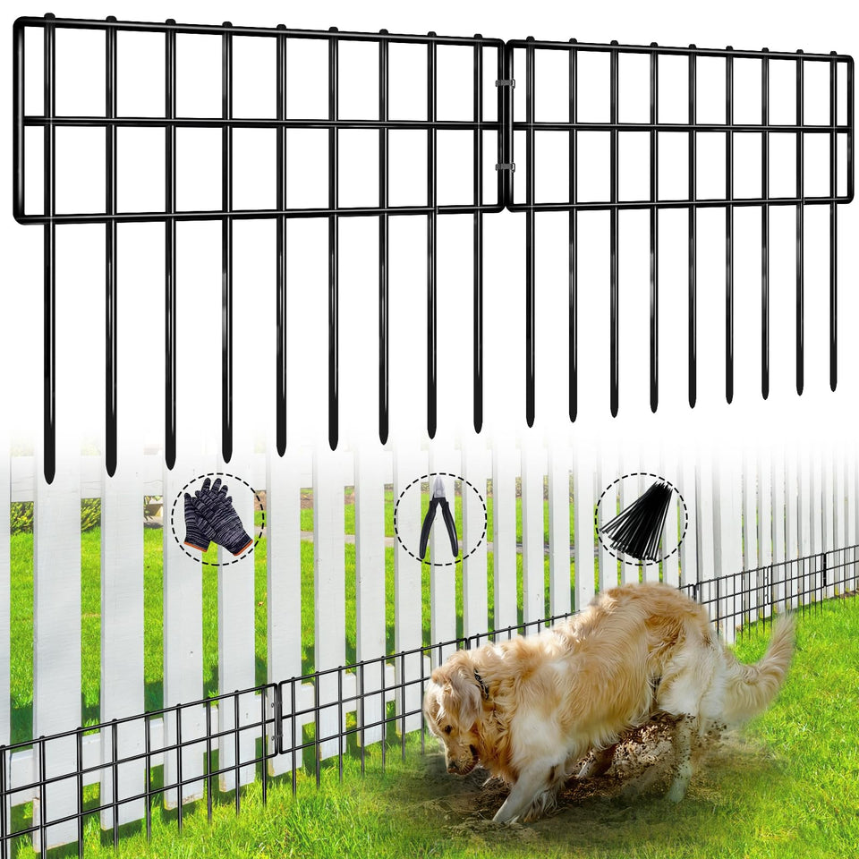 NANYEZH no-dig fence panel securing garden boundary and deterring digging