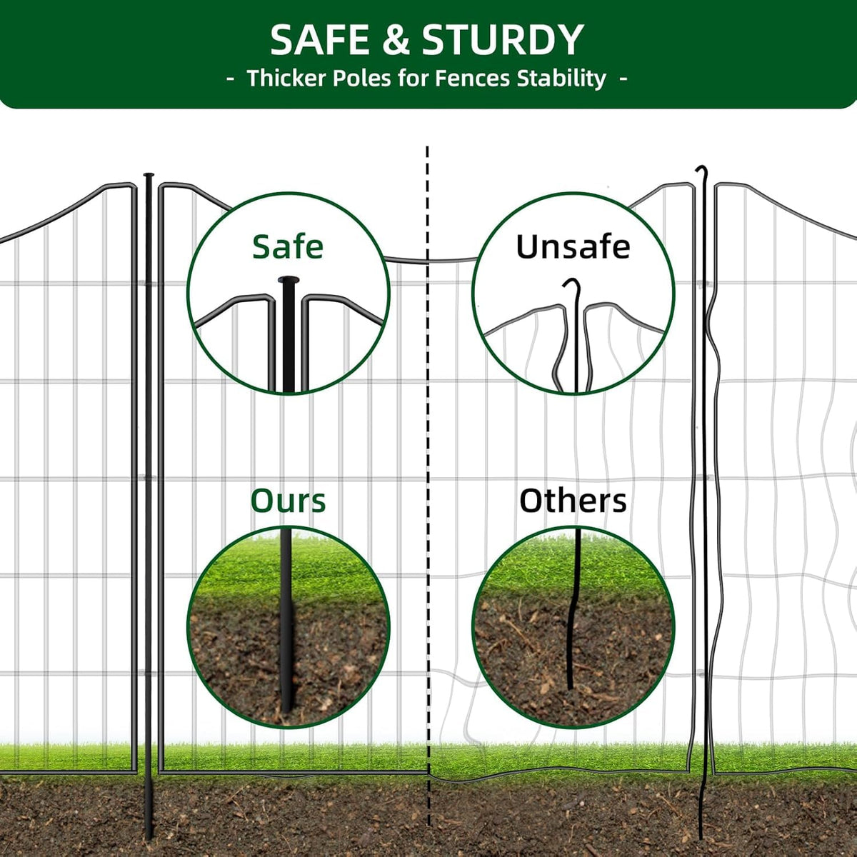 NANYEZH classic metal fence blends with any garden style.