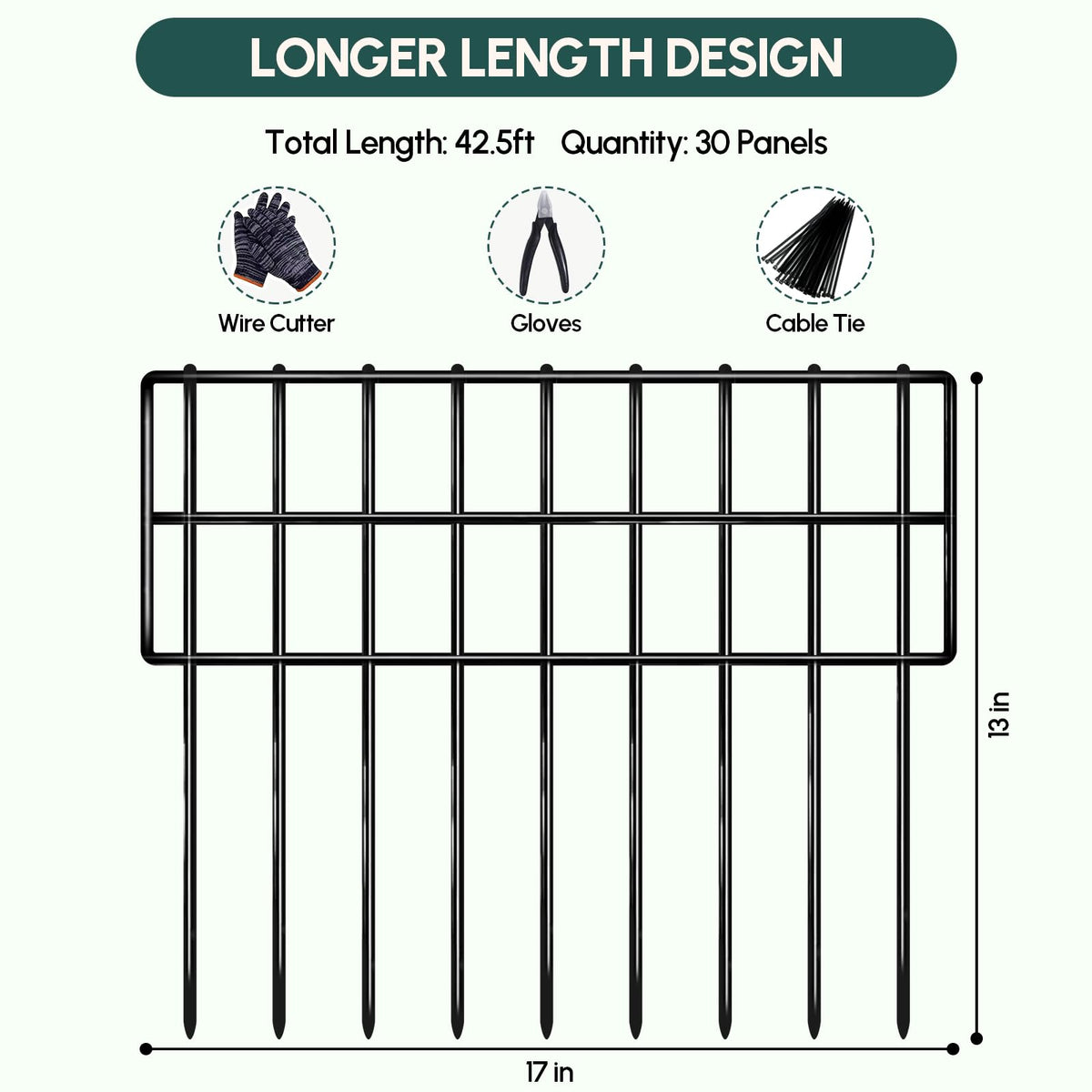 NANYEZH rustproof metal fence with decorative top frame for outdoor use