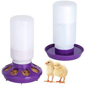 NAOEDEAH chick feeder waterer kit assembled for easy coop setup and no-waste use.