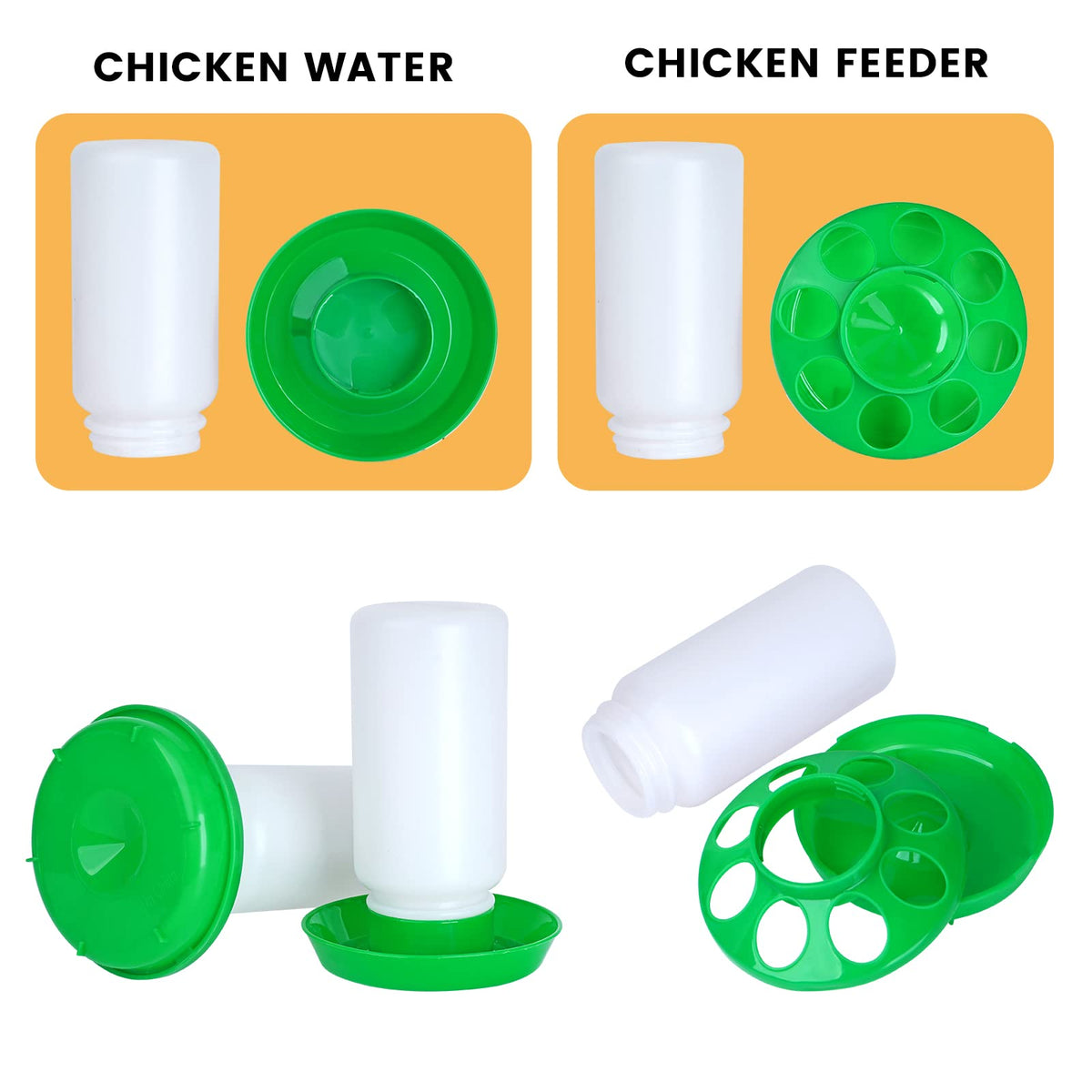 NAOEDEAH multipurpose kit for chicken, quail, duck keeps feed and water organized.