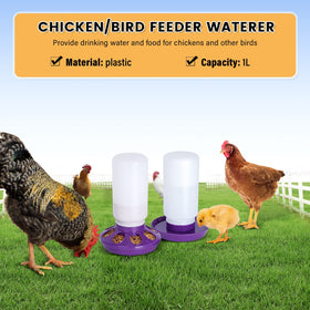 NAOEDEAH waterer bottle close-up showing leak-free 1L design for chicks.