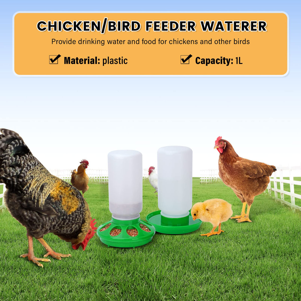 NAOEDEAH waterer bottle closeup highlights durable plastic and leak-free design.