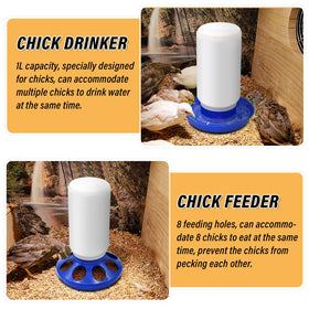 NAOEDEAH 1L chicken feeder blue supports steady chick feed.