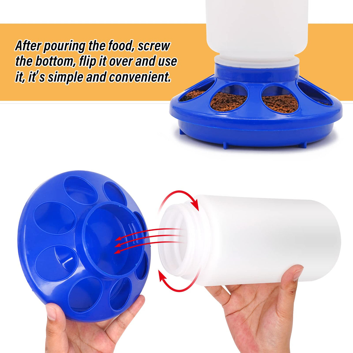 NAOEDEAH 1L chicken waterer blue ideal for small flocks.
