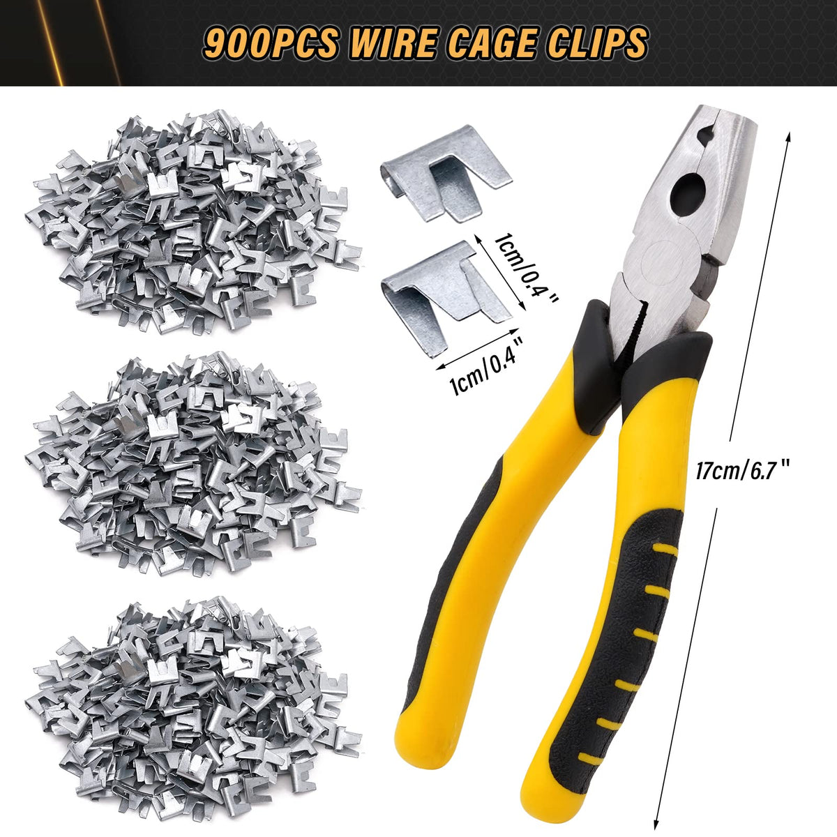NAOEDEAH 900pcs wire cage clips are ready for quick repairs and builds.