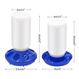 NAOEDEAH automatic chick feeder-waterer in blue for reliable chick hydration.