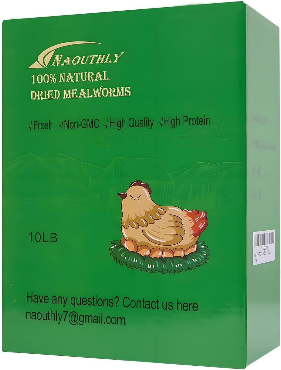 NAOUTHLY mealworms for chickens feeding scene highlighting high-protein poultry nutrition