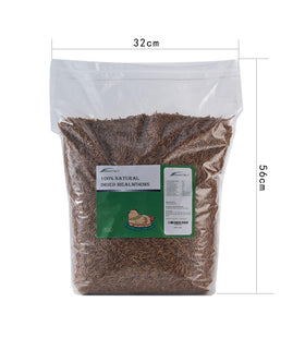 NAOUTHLY mealworms ingredient label emphasizes non-GMO, natural feed