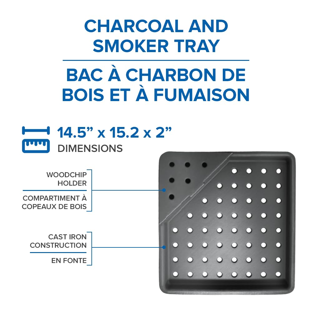 Napoleon charcoal tray lighting up quickly using bottom gas burner.