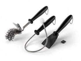 Napoleon gas grill cleaning toolset angled cleaning brush cleans grates with precision