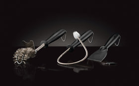 Napoleon gas grill cleaning toolset grid scraper targets between bars for deep residue removal