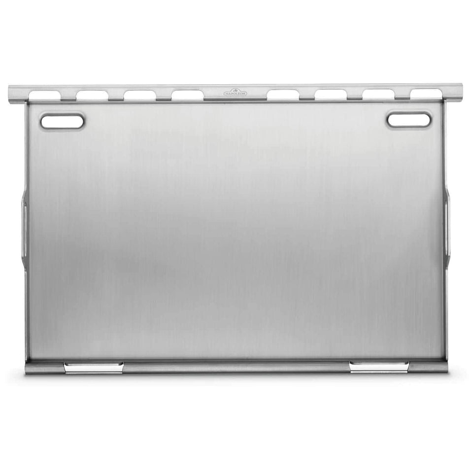 Napoleon griddle insert full-size highlights versatile surface for breakfast, burgers, and stir-fries.