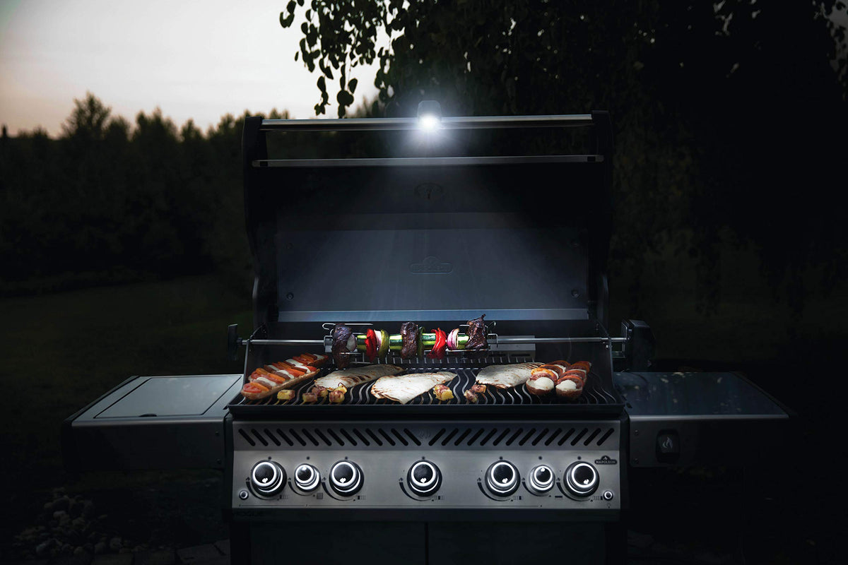 Napoleon Grill Light battery-powered design for cordless grilling outdoors.