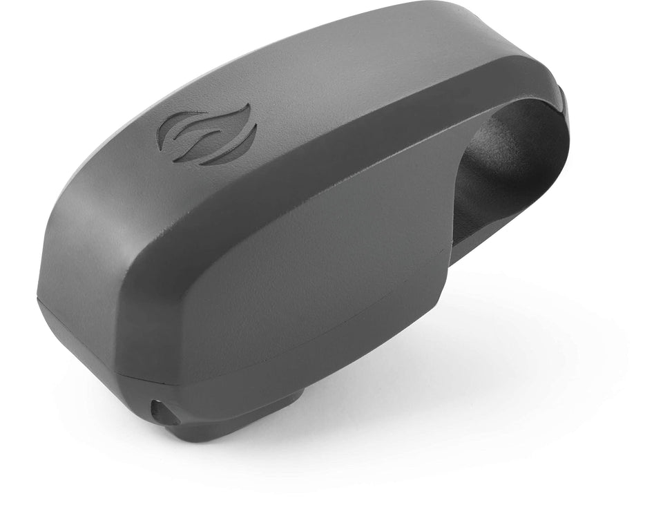 Napoleon Grill Light LED clip-on attached to grill handle for clear nighttime visibility.