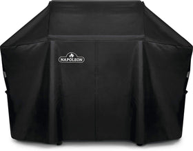 Napoleon Prestige 500 cover with air vents reduces mildew risk.