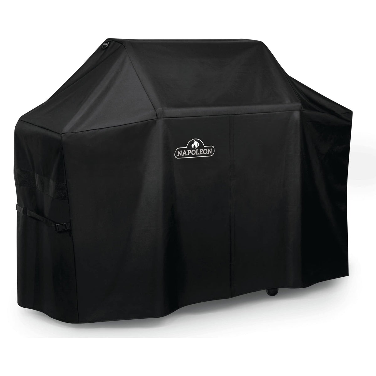 Napoleon Prestige PRO 500 grill cover in black provides all-season protection.