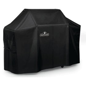 Napoleon Prestige PRO 500 grill cover in black provides all-season protection.