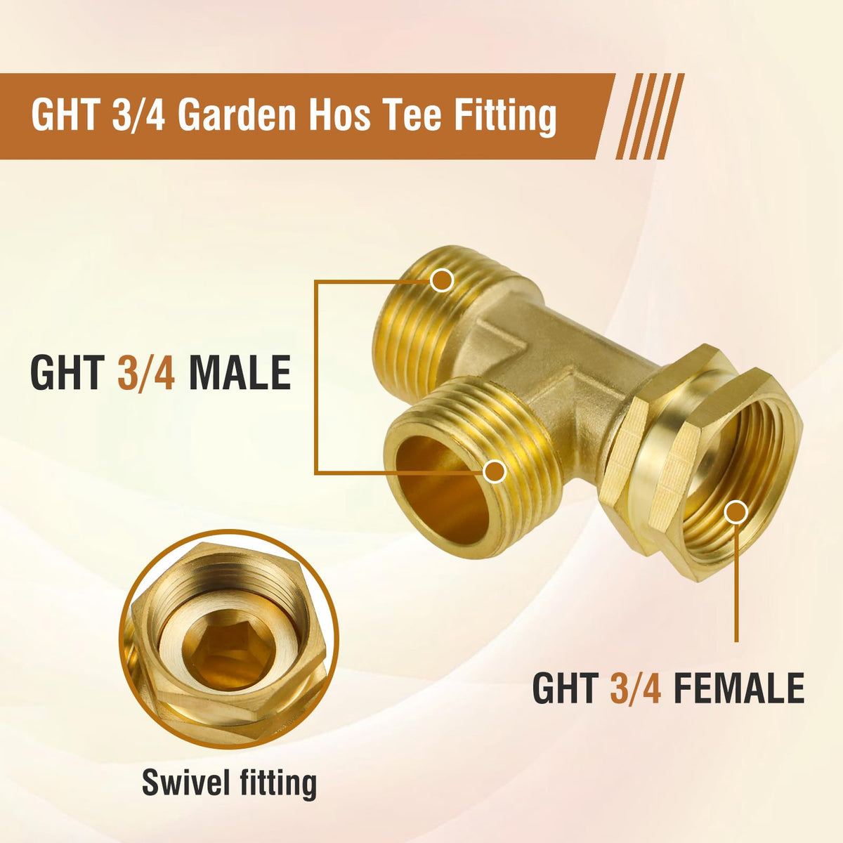 Napredak garden hose swivel connector reduces twists and kinks during setup.