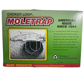 Nash 100 Choker Loop Mole Trap base shows sturdy aluminum for outdoor durability.