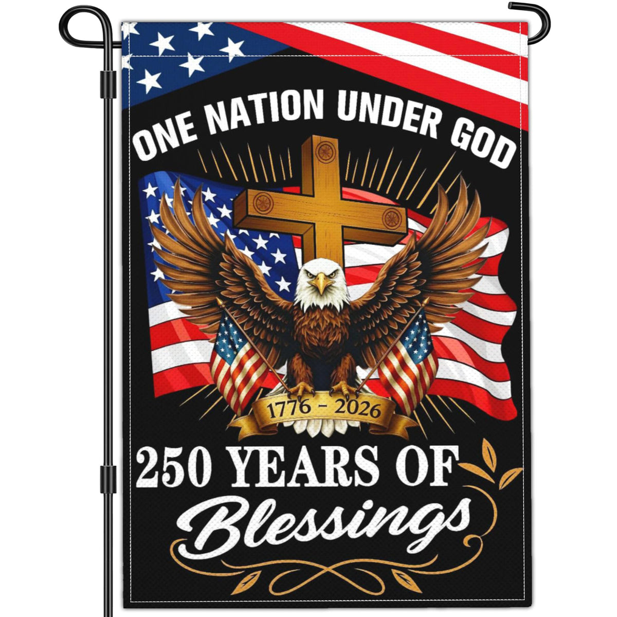 NASIAN 250-year anniversary flag front view, durable double-sided print for outdoor display.