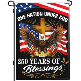 NASIAN 250-year anniversary flag front view, durable double-sided print for outdoor display.