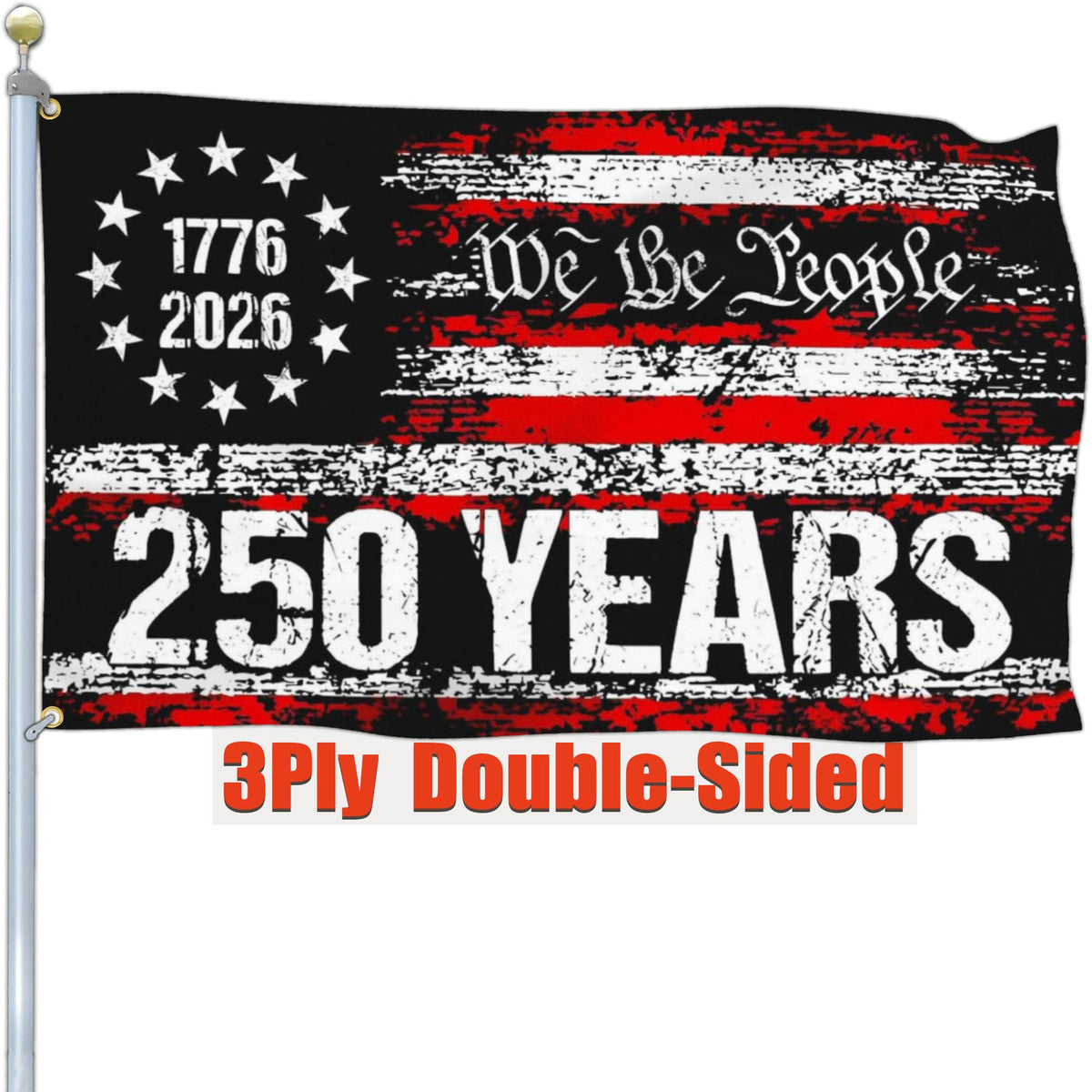 NASIAN 250th Anniversary flag, front view, durable 3x5 banner for patriotic display.